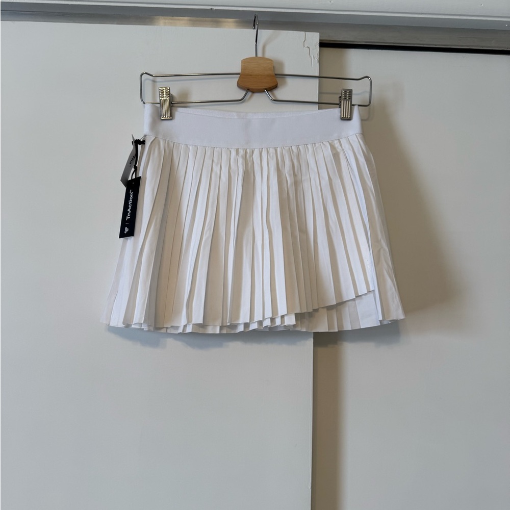 TNA White Pleated Mini Skirt